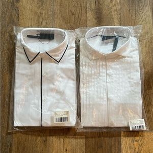 LOT of 2 White Topman Tuxedo Shirts NWT